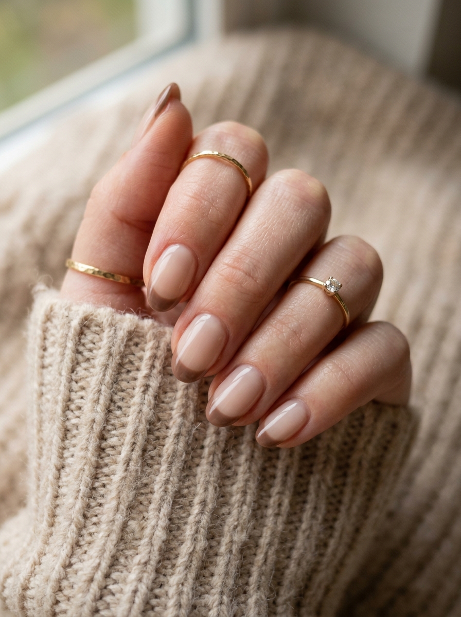 Mocha French Nails als Brown French Nägel Inspiration 2026